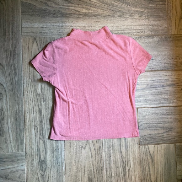 Pink Short Sleeve Crop Top - Picture 2 of 3